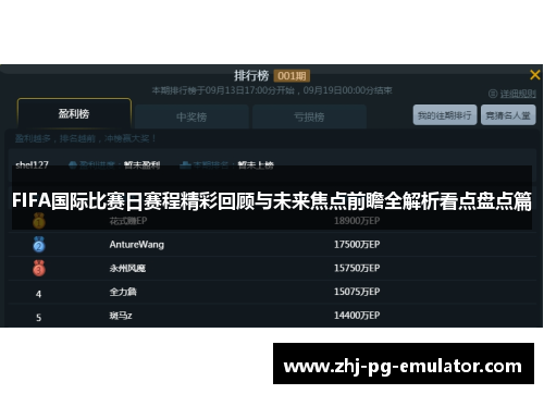 FIFA国际比赛日赛程精彩回顾与未来焦点前瞻全解析看点盘点篇